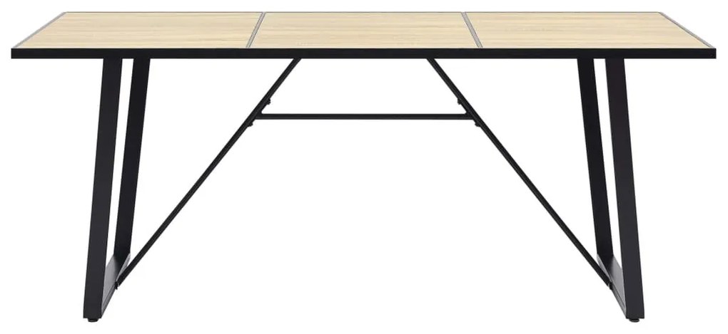 Tölgyszínű MDF étkezőasztal 200 x 100 x 75 cm