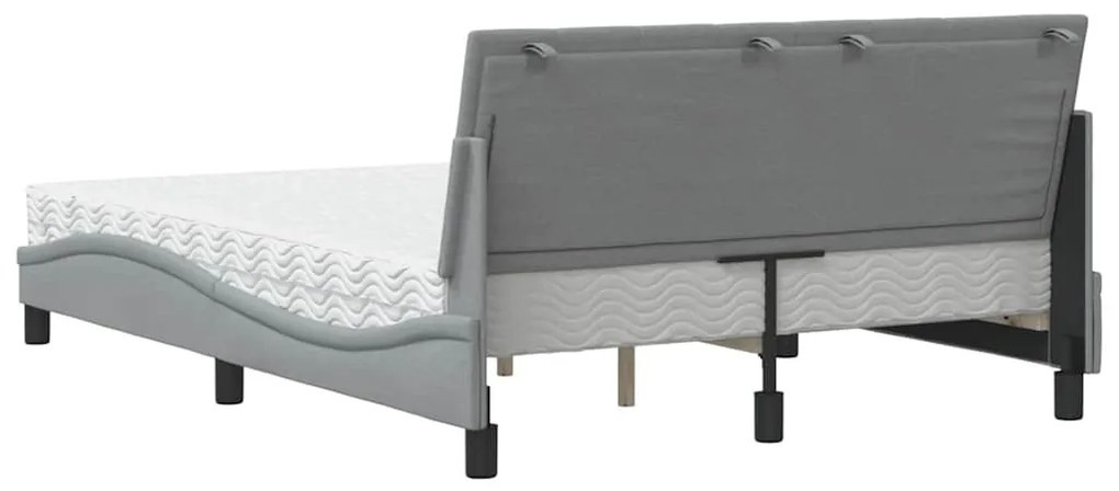 ágy matraccal Hanko Világosszürke 140x200 cm szövet