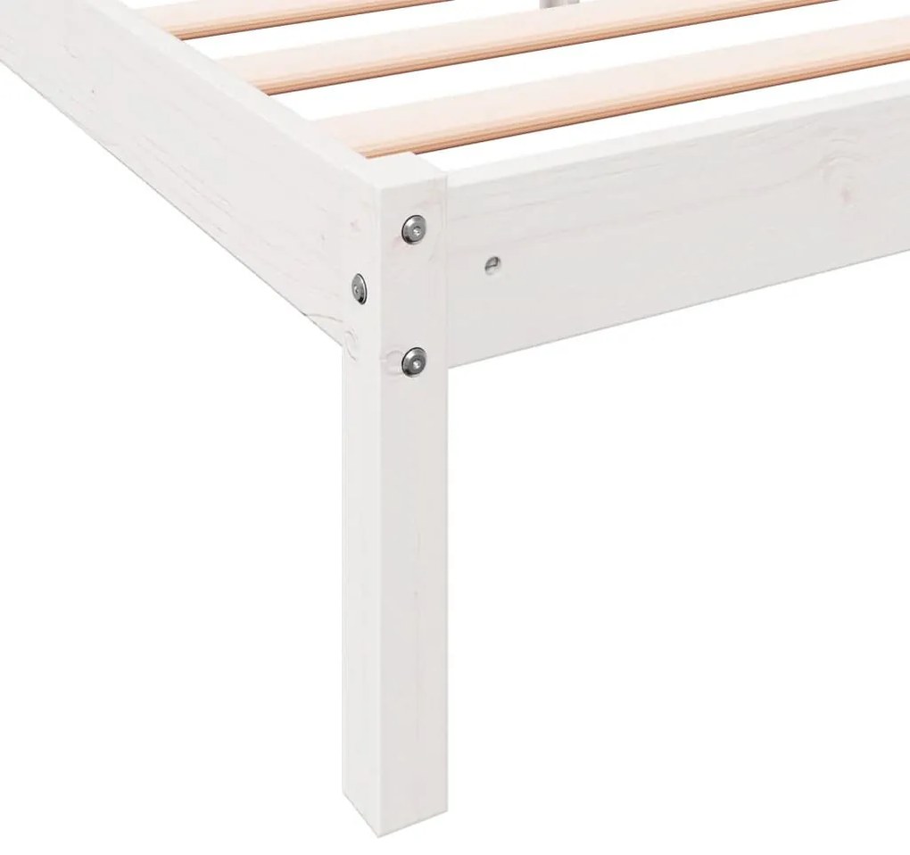 fehér tömör fenyő extra hosszú ágykeret matrac nélkül 180x210cm