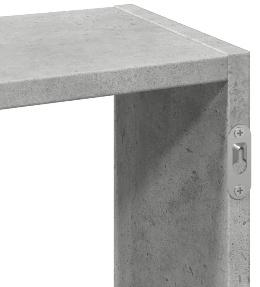 betonszürke szerelt fa fali polc 159 x 18 x 66 cm