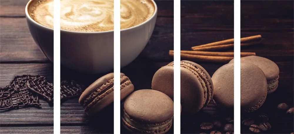 5-részes kép kávé és csokis macaroons