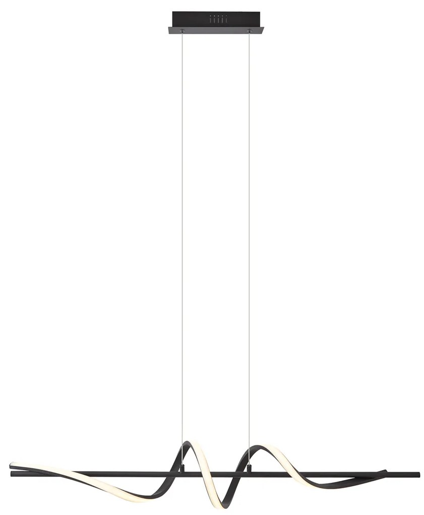 Design függőlámpa fekete 110cm LED-del, 3 lépésben dimmelhető - Wokkel