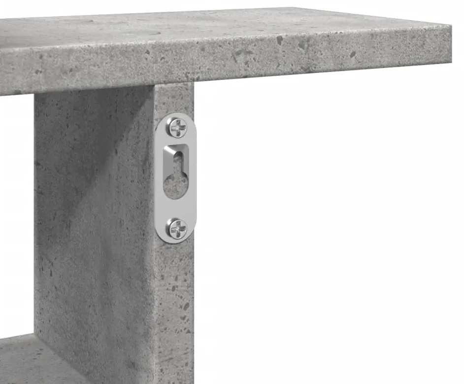 2 db betonszürke szerelt fa fali polc 50 x 12 x 50 cm