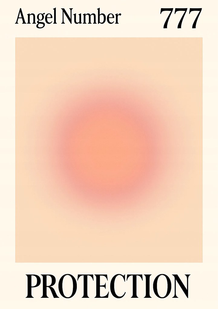 Poszter 30x40 cm Angel Number 777 protection angyal számok