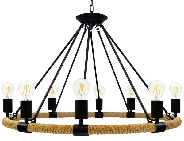 LED Csillár láncon ROPE ARTHUR 8xE27/6W/230V