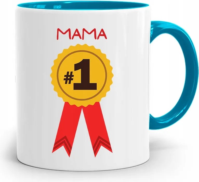 Kék Bögre Anyukáknak Ajándék Érem Nyomtatott Fotóval