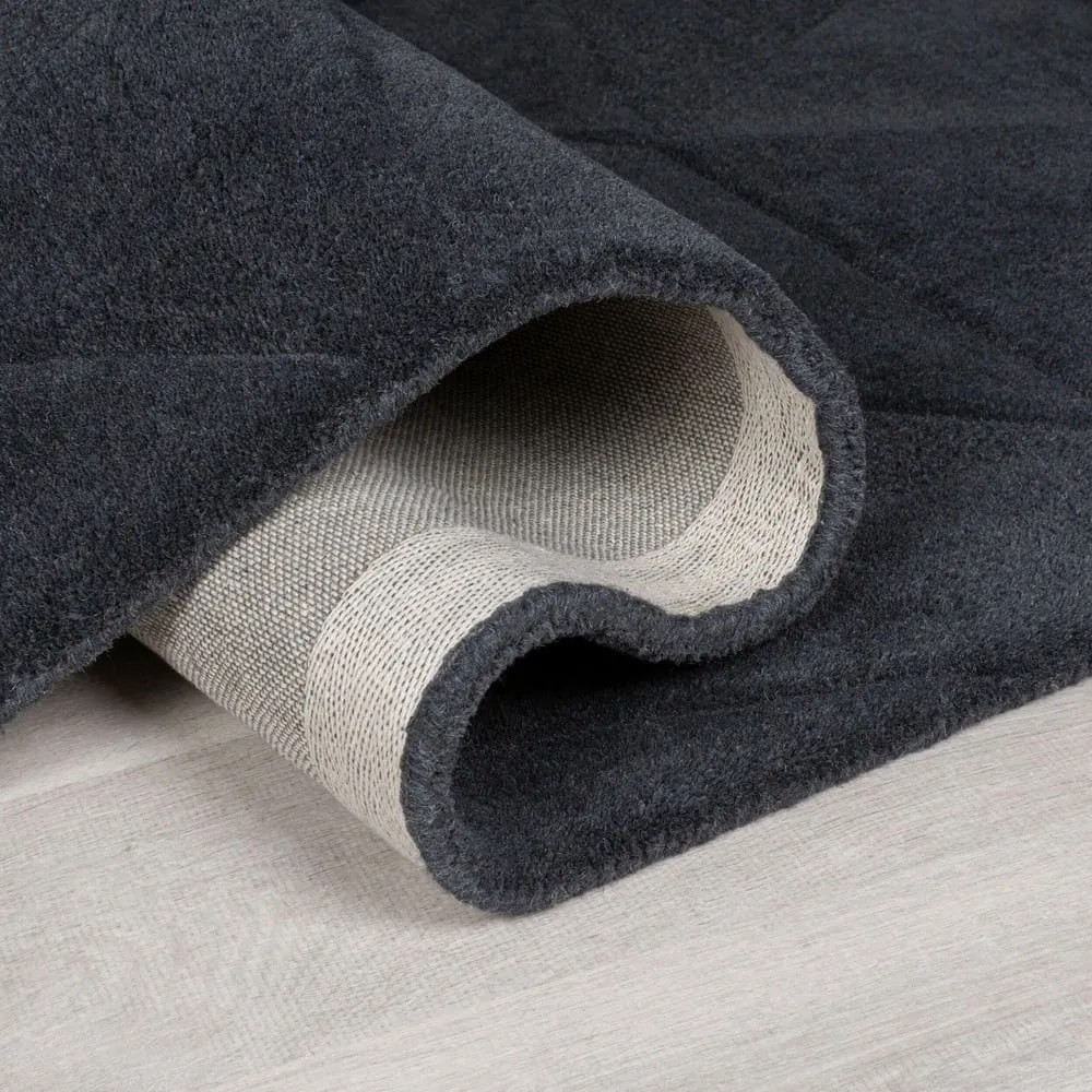 Antracitszürke kézi szövésű gyapjú kerek szőnyeg ø 160 cm Shard Charcoal – Flair Rugs