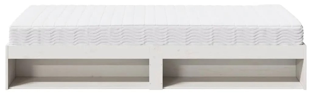 fehér tömör fenyőfa kanapéágy matraccal 80 x 200 cm