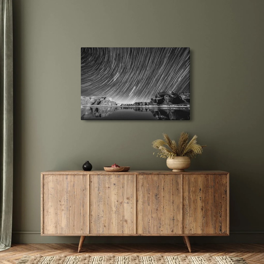 Fekete-fehér kép egy csillagos ég (90x60 cm)