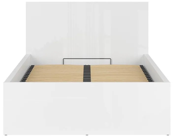 Egyszemélyes ágy 120 cm Tetrix 6 (fényes fehér) (ágyráccsal) (tárolóhellyel). Akció -30%. 1098485