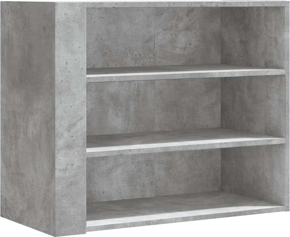 vidaXL betonszürke szerelt fa faliszekrény 75 x 35 x 60 cm
