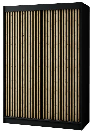 Ruhásszekrény 150 cm Ladonna 1 (matt fekete). 1045682