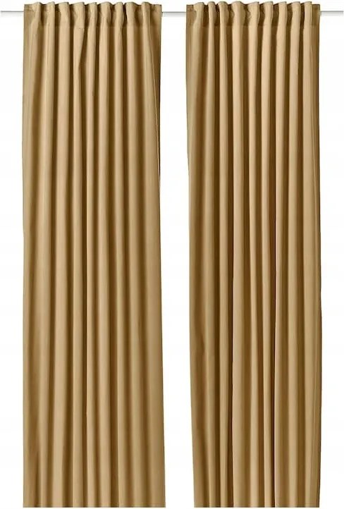 Ikea Sanela Függöny, 2 db, bézs-sárga/szalagos, 140x300 cm Bársony