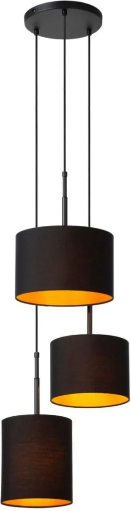 LUCIDE 45409-13-30 MAYA Ernyős Függesztett Lámpa Fekete, Arany E27 IP20