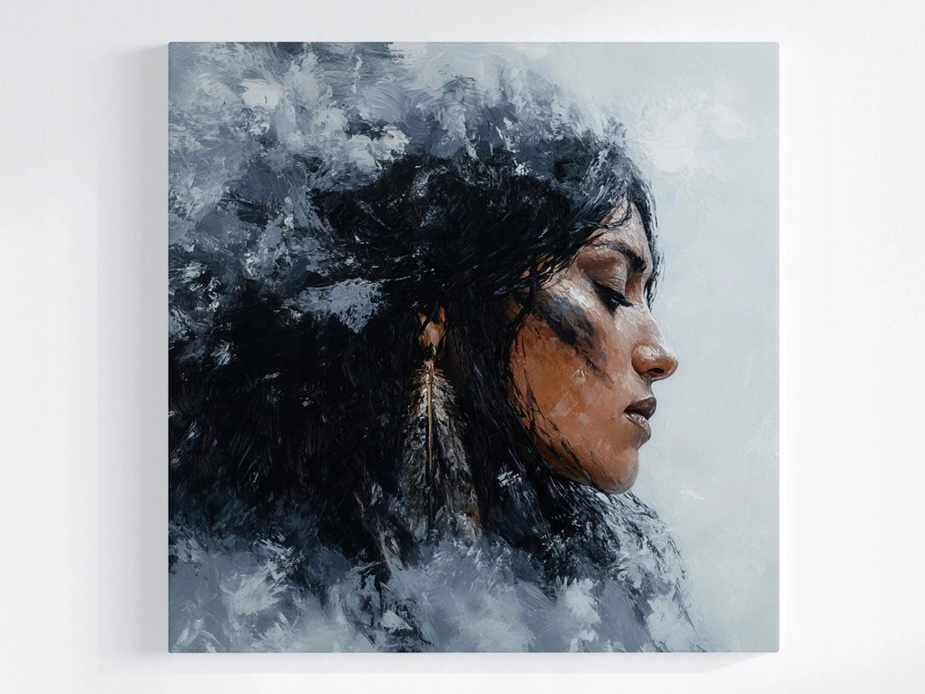 Poszter Nő Indián Portré Etno Művészet Usa 40x40