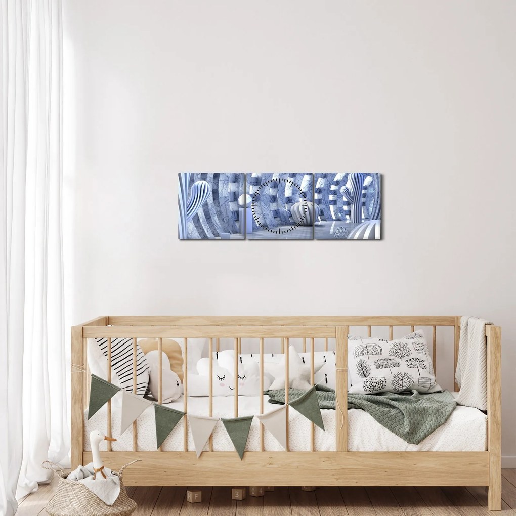 Kép - 3D absztrakció (órával) (90x30 cm)