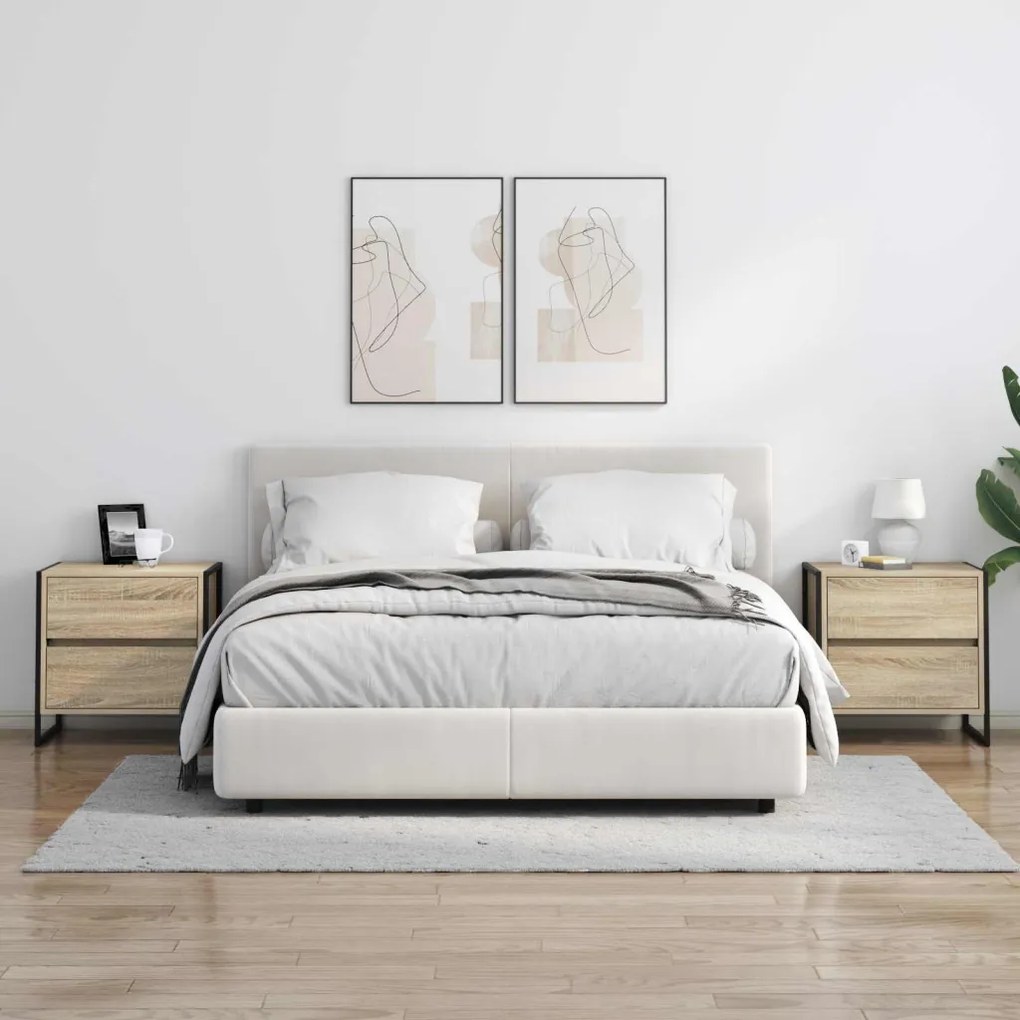 Éjjeli asztal fiókkal 2 pcs Sonoma 50 x 39.5 x 50 cm Faanyag