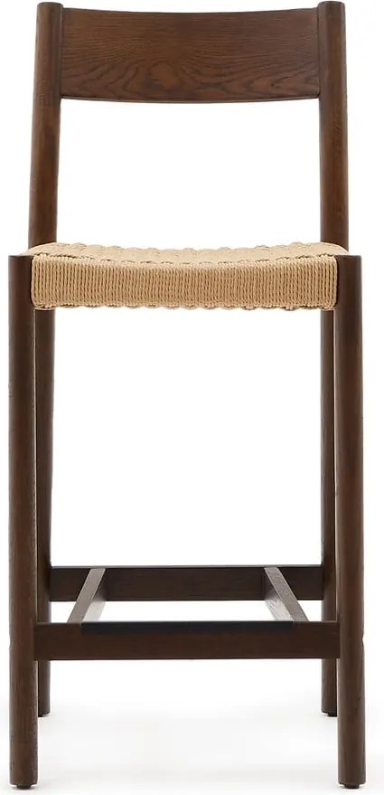 Barna-natúr színű tölgyfa bárszék (ülésmagasság 65 cm) Yalia – Kave Home