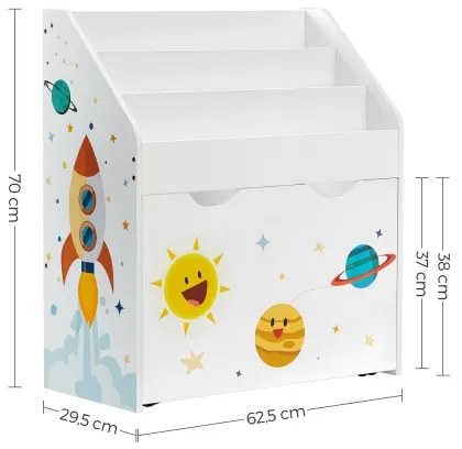 Gyerek könyvespolc fiókkal ANET fehér