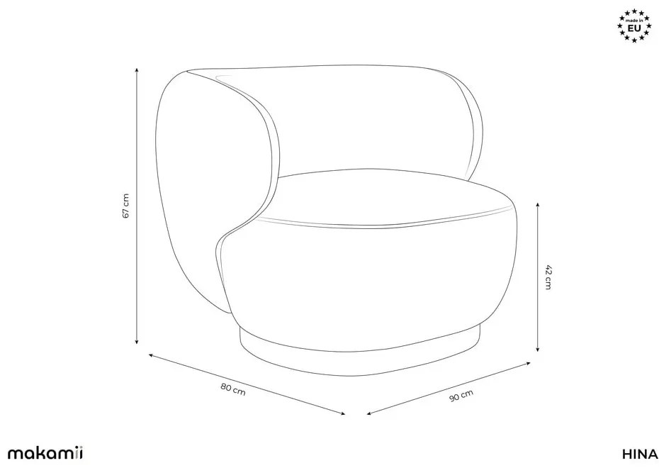 Bézs fotel Hina – Makamii