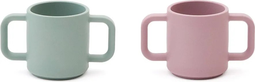 Világos rózsaszín-türkiz szilikon gyerek bögre szett 2 db-os Lili – Kave Home