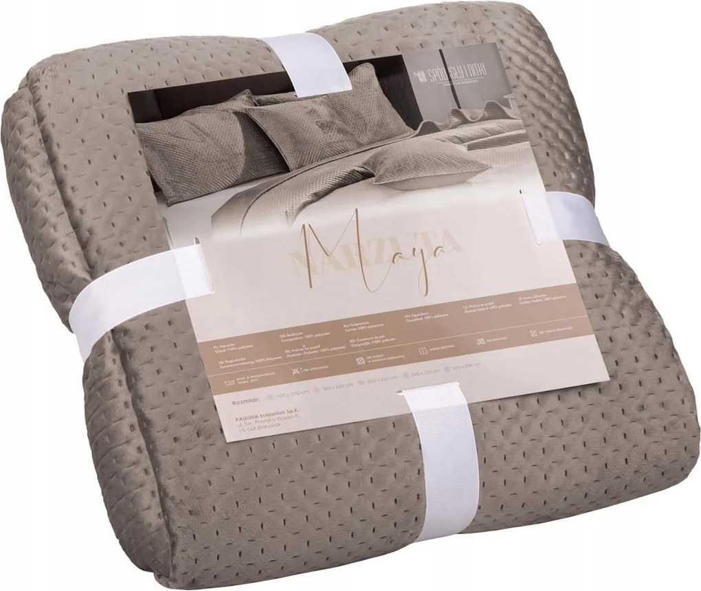 Dekoratív ágytakaró Maya 140x200 velúr steppelt barna