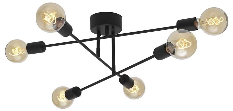 Cottex P7216SV - BATON felületre szerelhető csillár 6xE27/60W/230V fekete