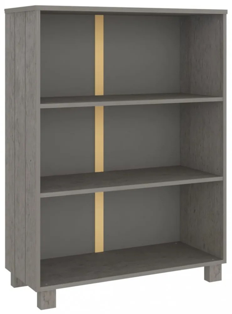 HAMAR világosszürke tömör fenyőfa könyvszekrény 85x35x112 cm