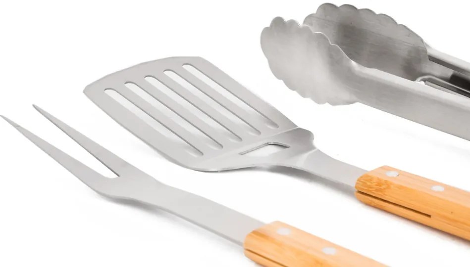 Grillezőeszközök G21 készlet, 3 darabos, fa nyéllel