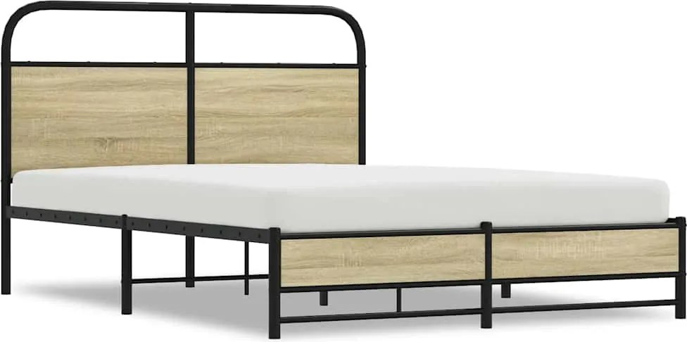 vidaXL ágykeret matrac nélkül 120x200 cm sonoma tölgyfa műfa