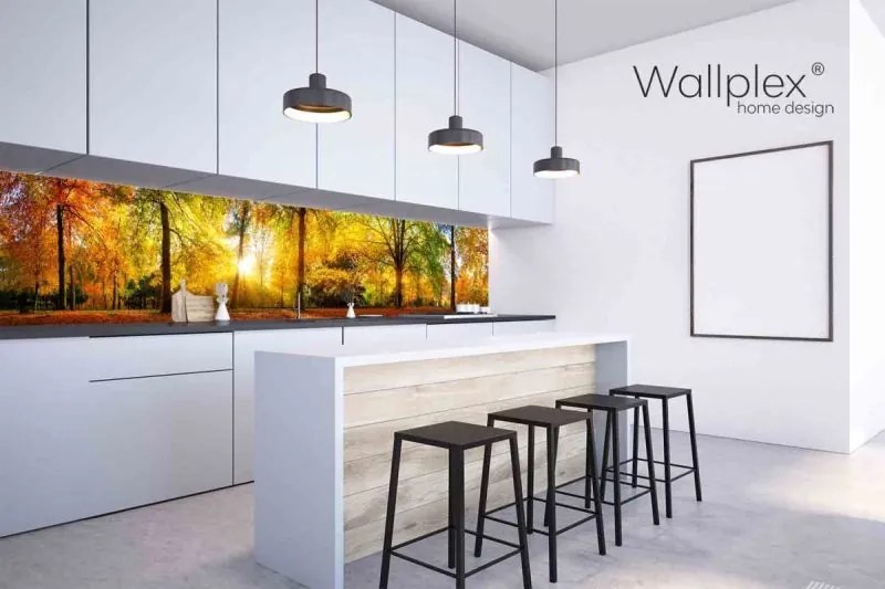 Wallplex falburkoló konyhapanel Őszi erdő (Méret: Közepes 60x180)