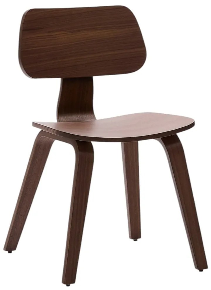 Sötétbarna étkezőszék diófa dekorral Gena – Kave Home