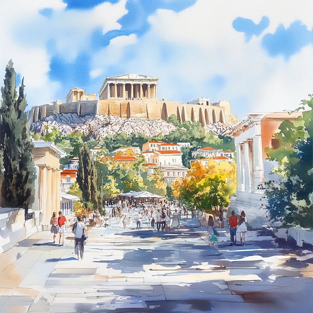 Vászonkép Canvas Görögország Athén Akropolisz Műemlék Templom Kilátás 40x40