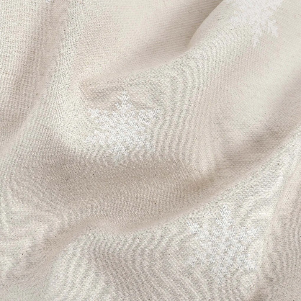 Goldea natura karácsonyi drapéria - hópelyhek természetes alapon 220x135 cm