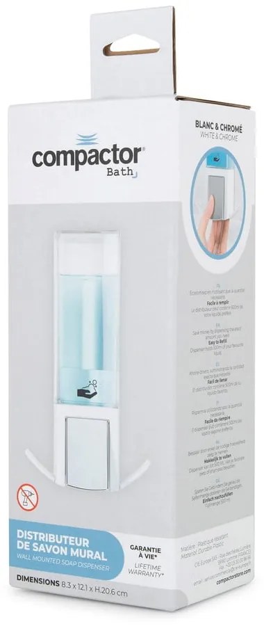 Fehér fali szappanadagoló 500 ml – Compactor