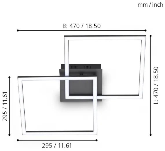 Eglo 75553 - LED Dimmelhető felületre szerelhető csillár PALMAVES LED/28W/230V 3000-6500K+távirányító
