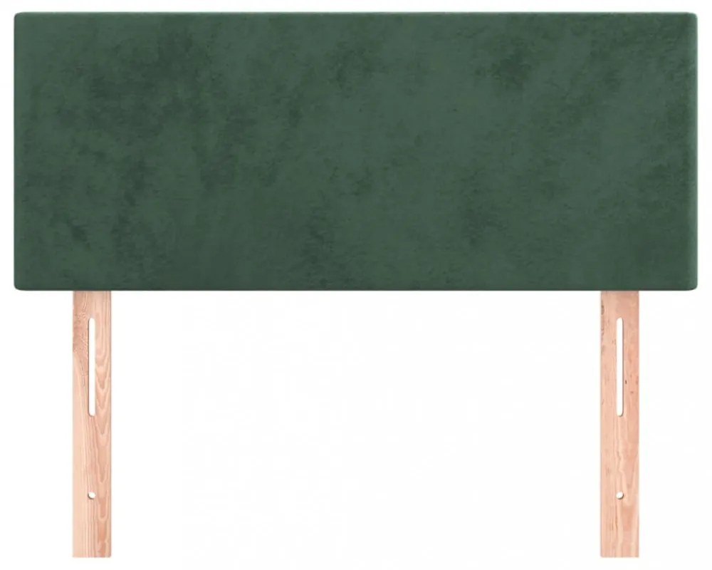 sötétzöld bársony fejtámla 100x5x78/88 cm