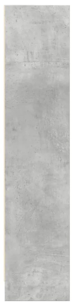 betonszürke szerelt fa könyvespolc 80 x 24 x 109 cm
