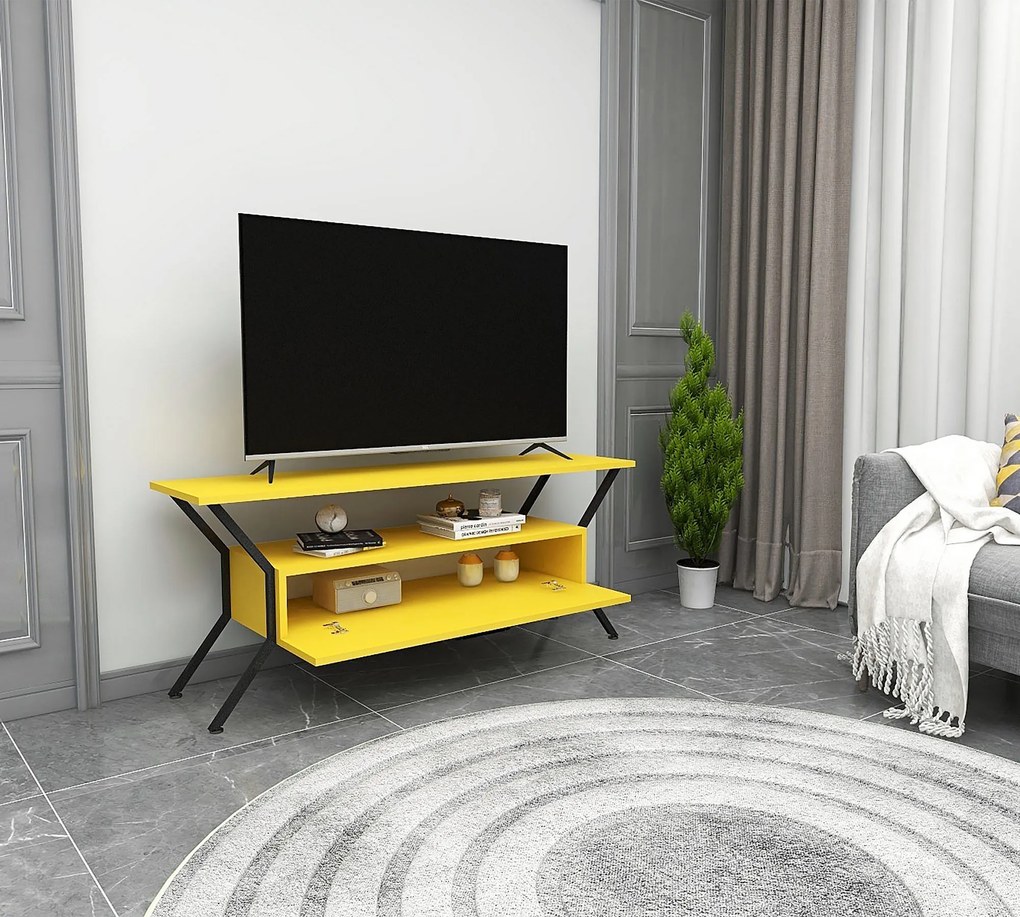 TV asztal/szekrény Tarza (sárga + fekete). Akció -20%. 1072866
