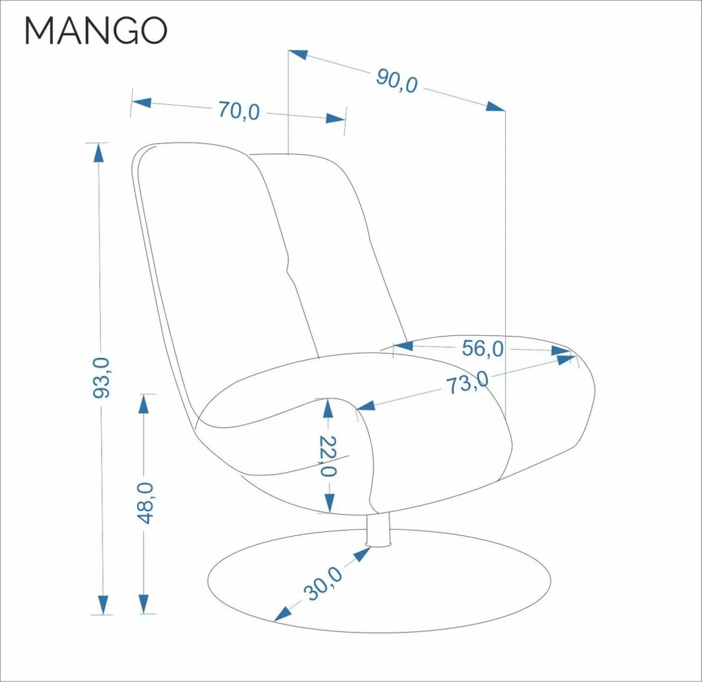 Mango 360 fokban forgatható fotel fahéj