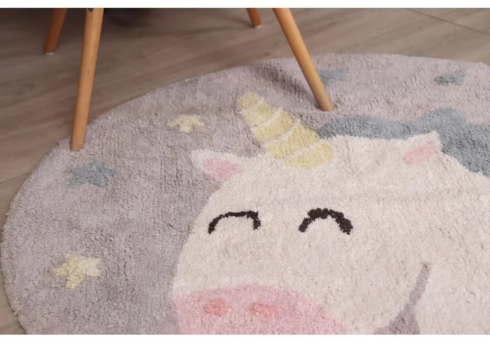 Mosható-kézi szövésű pamut gyerek szőnyeg ø100 cm Believe in Yourself – Lorena Canals