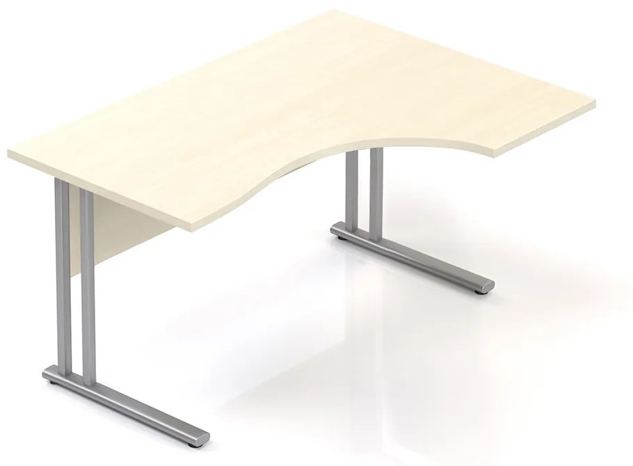 Visio ergonomikus asztal 140 x 100 cm, jobb, juhar