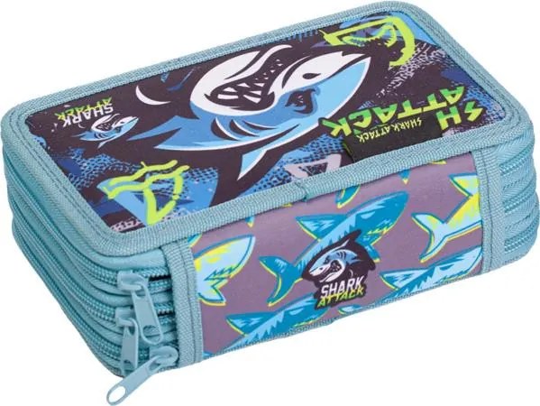 Tolltartó, 3 emeletes, cipzáras, LIZZYSULI, Shark Attack (TICLTT3ESA)