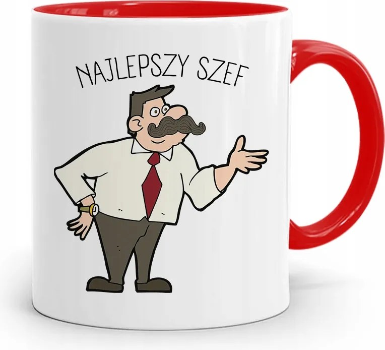 Piros Bögre A Főnöknek Legjobb Főnök Ajándék fényképes nyomtatással