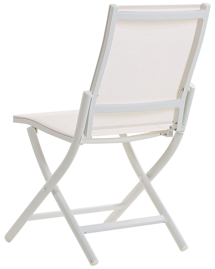 Fehér Kétszemélyes Összecsukható Alumínium Balkon Szett CAORLE Beliani