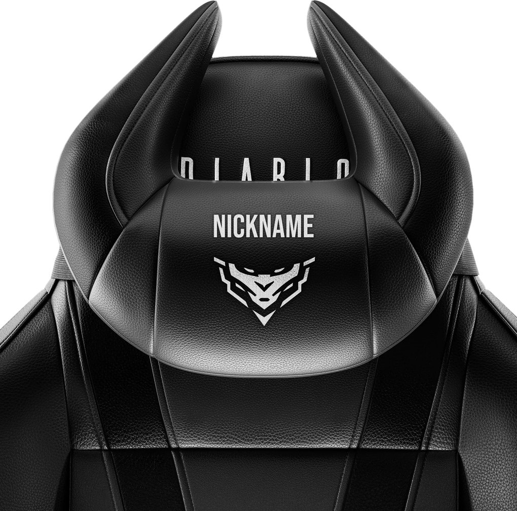 Hímzett fejtámla párna fekete: Diablo X-Horn