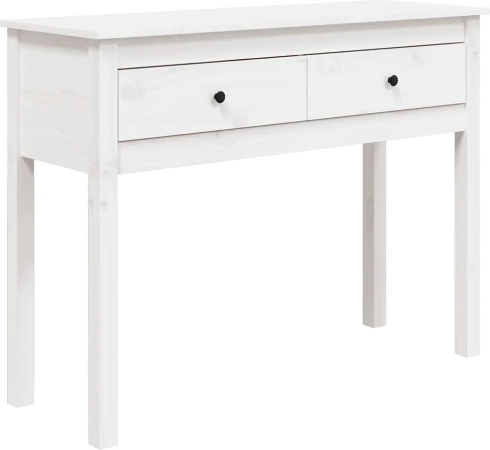 vidaXL fehér tömör fenyőfa tálalóasztal 100 x 35 x 75 cm