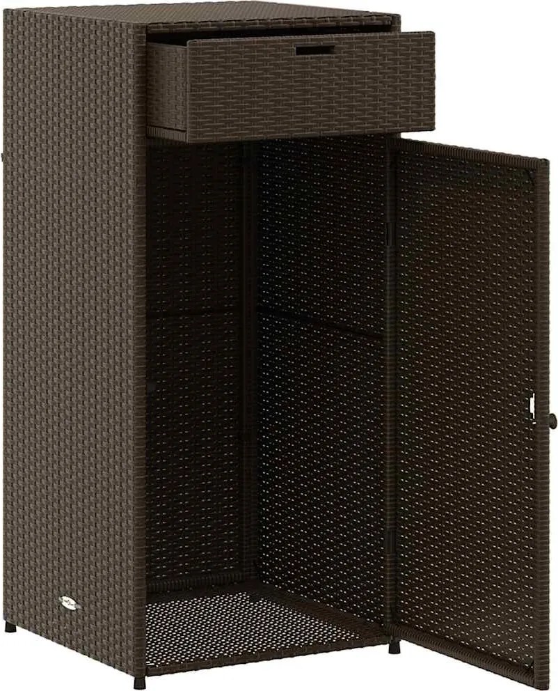 vidaXL barna polyrattan kerti tárolószekrény 55 x 55 x 111 cm