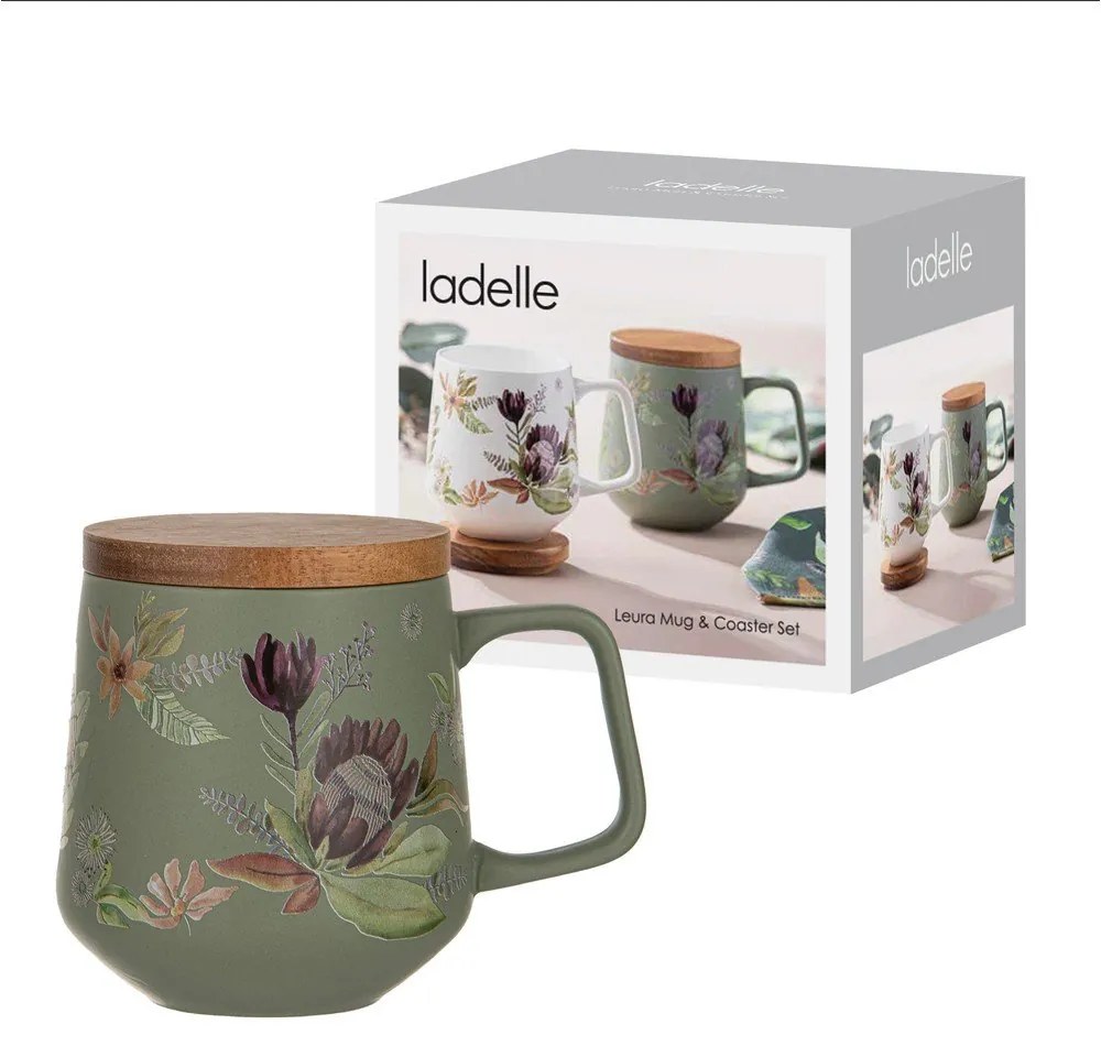 Zöld porcelán bögre 430 ml Leura – Ladelle