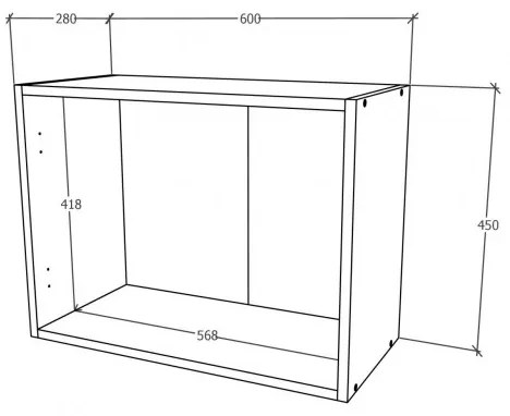 Benita 2 ajtós Felső konyhaszekrény Bronz Tölgy-Fehér 60x30x45 cm